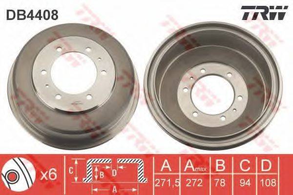 TRW DB4408 Гальмівний барабан