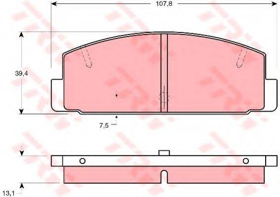 TRW GDB1027 Комплект гальмівних колодок, дискове гальмо