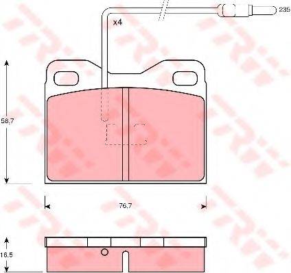 TRW GDB1075 Комплект гальмівних колодок, дискове гальмо