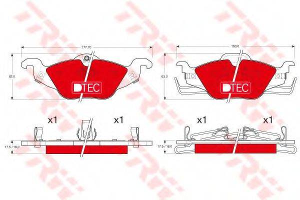 TRW GDB1351DTE Комплект гальмівних колодок, дискове гальмо