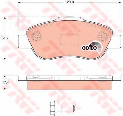 TRW GDB1589 Комплект гальмівних колодок, дискове гальмо