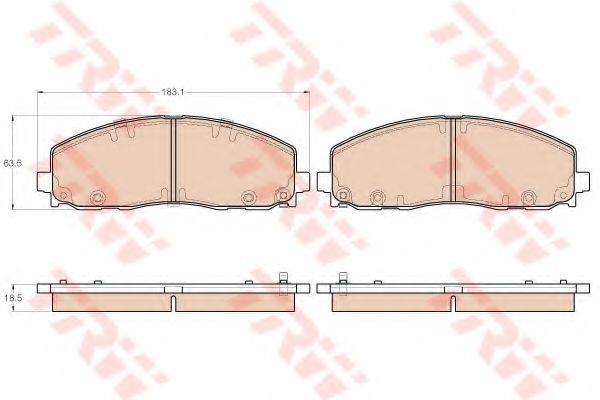 TRW GDB1944 Комплект гальмівних колодок, дискове гальмо