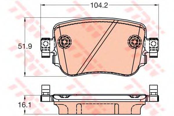 TRW GDB2042 Комплект гальмівних колодок, дискове гальмо