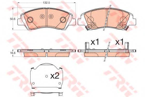 TRW GDB3618 Комплект гальмівних колодок, дискове гальмо