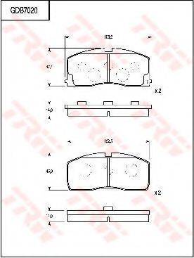 TRW GDB7020 Комплект гальмівних колодок, дискове гальмо