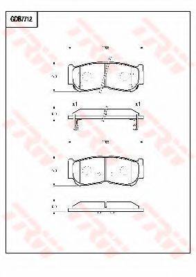 TRW GDB7712 Комплект гальмівних колодок, дискове гальмо