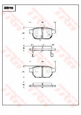 TRW GDB7729 Комплект гальмівних колодок, дискове гальмо