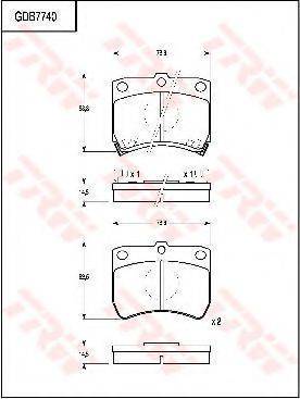 TRW GDB7740 Комплект гальмівних колодок, дискове гальмо