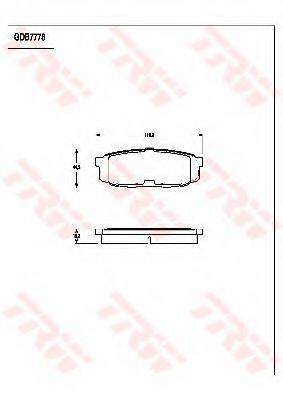 TRW GDB7778 Комплект гальмівних колодок, дискове гальмо