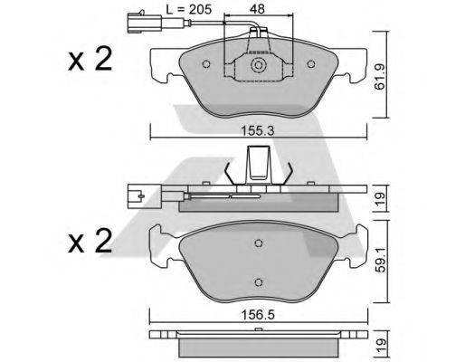 AISIN BPFI1030 Комплект гальмівних колодок, дискове гальмо