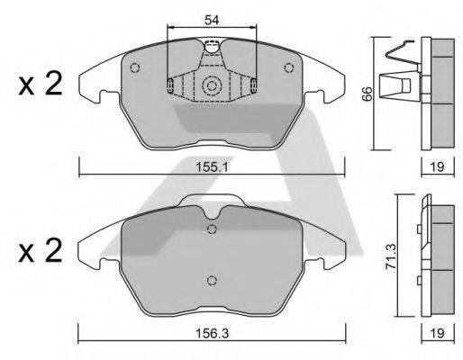 AISIN BPVW1006 Комплект гальмівних колодок, дискове гальмо