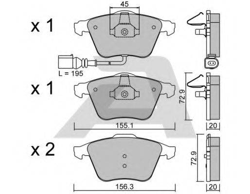 AISIN BPVW1011 Комплект гальмівних колодок, дискове гальмо