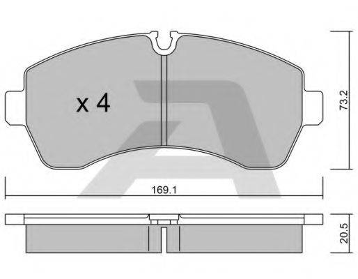 AISIN BPVW1020 Комплект гальмівних колодок, дискове гальмо; Комплект гальмівних колодок, дискове гальмо