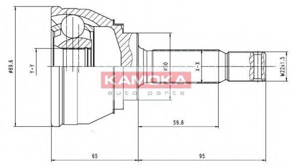 KAMOKA 6248 Шарнірний комплект, приводний вал