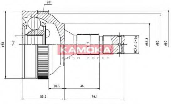 KAMOKA 6480 Шарнірний комплект, приводний вал