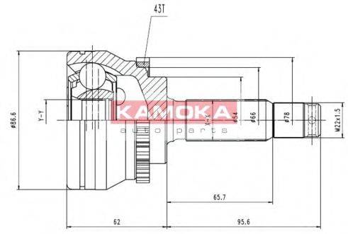 KAMOKA 6658 Шарнірний комплект, приводний вал