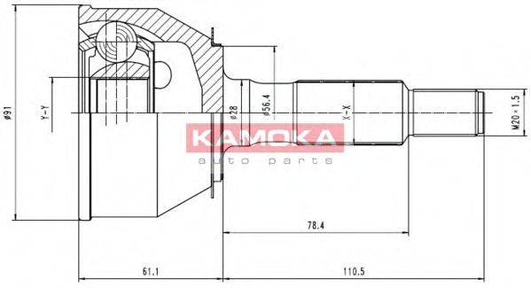 KAMOKA 6732 Шарнірний комплект, приводний вал