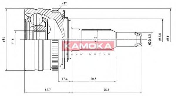 KAMOKA 6747 Шарнірний комплект, приводний вал