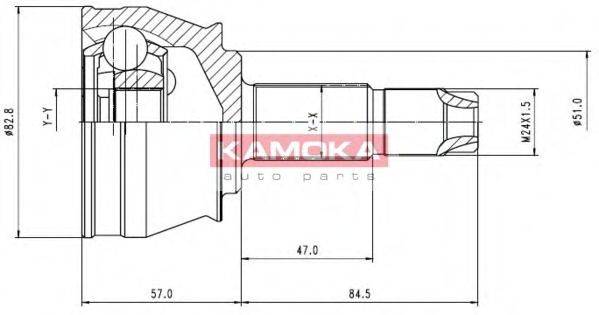 KAMOKA 6980 Шарнірний комплект, приводний вал