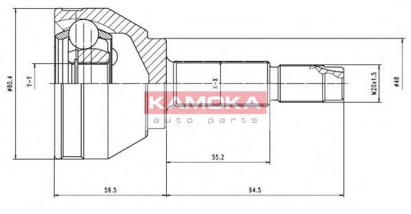 KAMOKA 7008 Шарнірний комплект, приводний вал