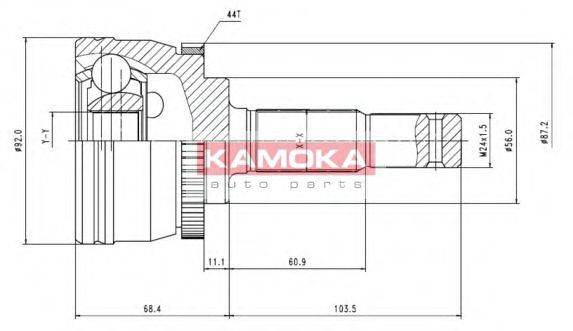 KAMOKA 7080 Шарнірний комплект, приводний вал