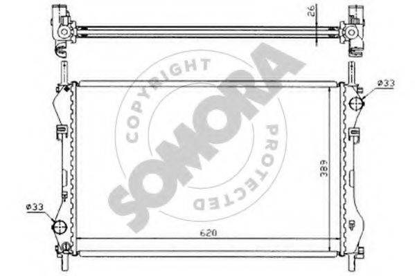 SOMORA 094440 Радіатор, охолодження двигуна