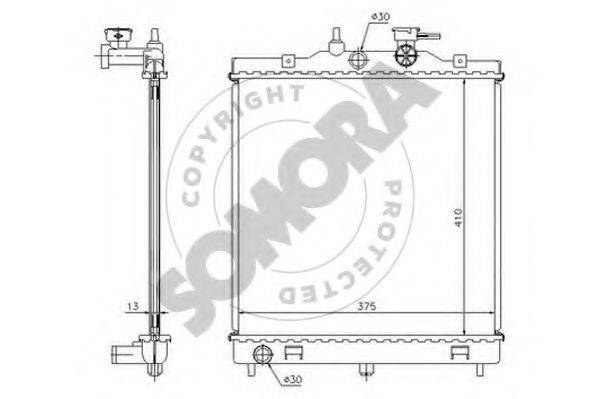 SOMORA 110040 Радіатор, охолодження двигуна