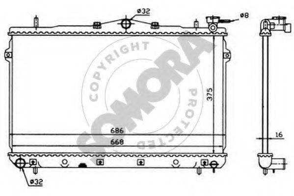 SOMORA 132040 Радіатор, охолодження двигуна