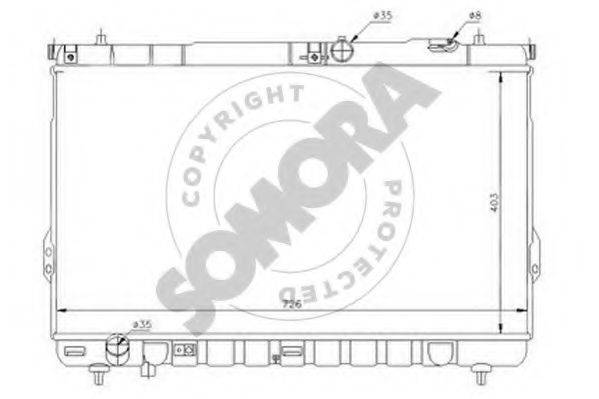 SOMORA 135040A Радіатор, охолодження двигуна