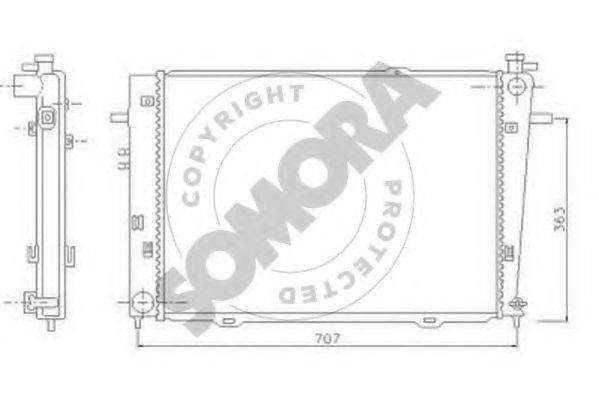 SOMORA 136540A Радіатор, охолодження двигуна