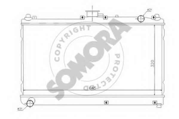 SOMORA 166140 Радіатор, охолодження двигуна