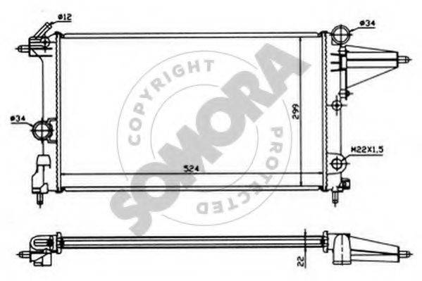 SOMORA 210240 Радіатор, охолодження двигуна