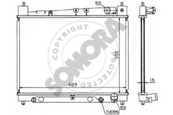 SOMORA 310141 Радіатор, охолодження двигуна