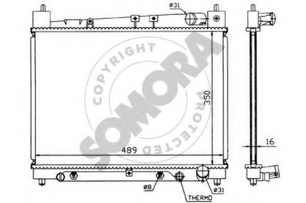 SOMORA 310142 Радіатор, охолодження двигуна