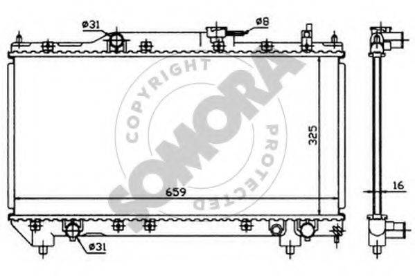 SOMORA 311740 Радіатор, охолодження двигуна