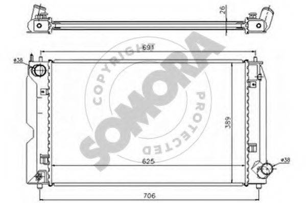 SOMORA 311840A Радіатор, охолодження двигуна