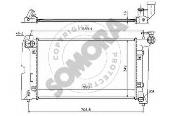 SOMORA 318140 Радіатор, охолодження двигуна