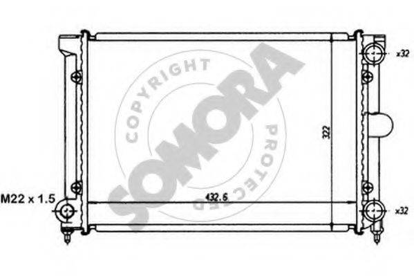 SOMORA 352040 Радіатор, охолодження двигуна