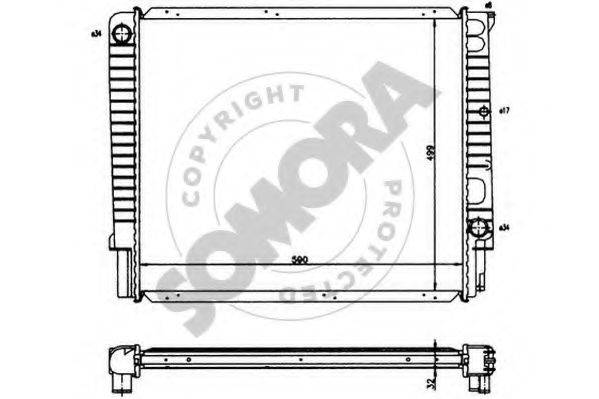 SOMORA 362140 Радіатор, охолодження двигуна
