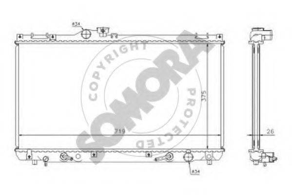 SOMORA 371040 Радіатор, охолодження двигуна