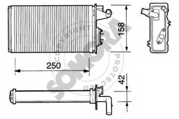 SOMORA 082050 Теплообмінник, опалення салону