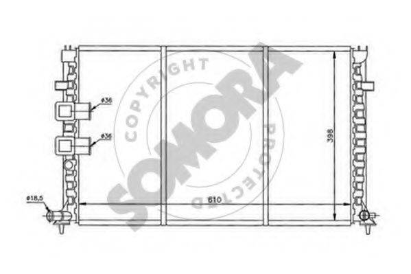 SOMORA 052240C Радіатор, охолодження двигуна
