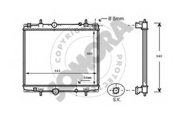 SOMORA 085140D Радіатор, охолодження двигуна