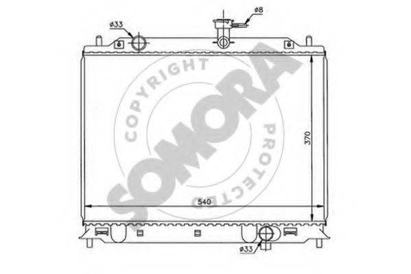 SOMORA 111140A Радіатор, охолодження двигуна