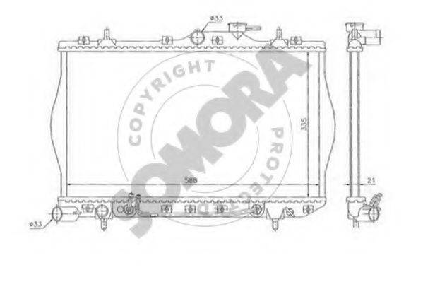 SOMORA 131040A Радіатор, охолодження двигуна