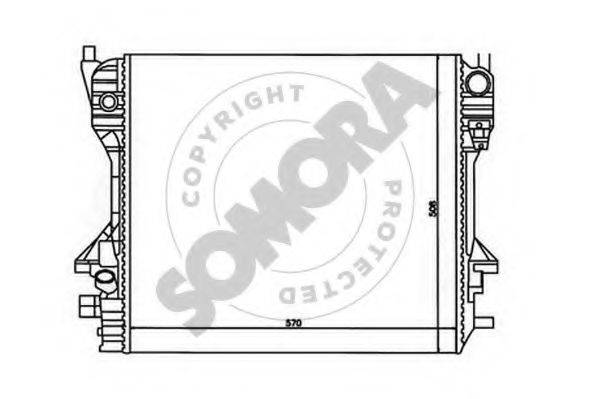 SOMORA 155040A Радіатор, охолодження двигуна