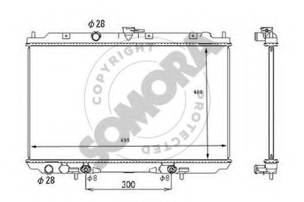 SOMORA 193440C Радіатор, охолодження двигуна