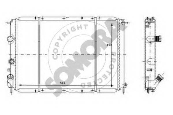 SOMORA 243040D Радіатор, охолодження двигуна