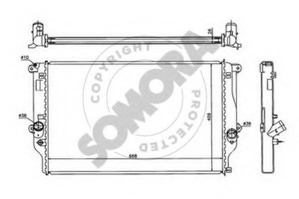 SOMORA 316840A Радіатор, охолодження двигуна