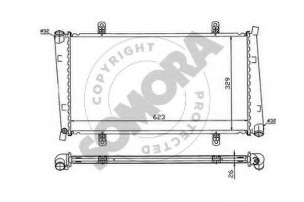 SOMORA 361240D Радіатор, охолодження двигуна